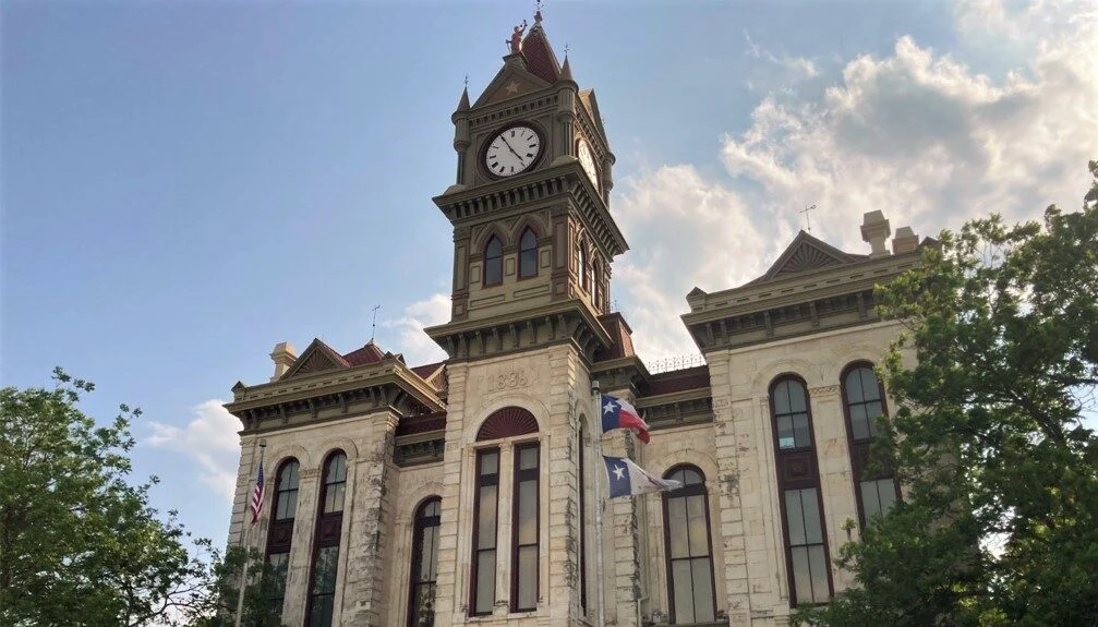 Historic courthouse with a clock tower